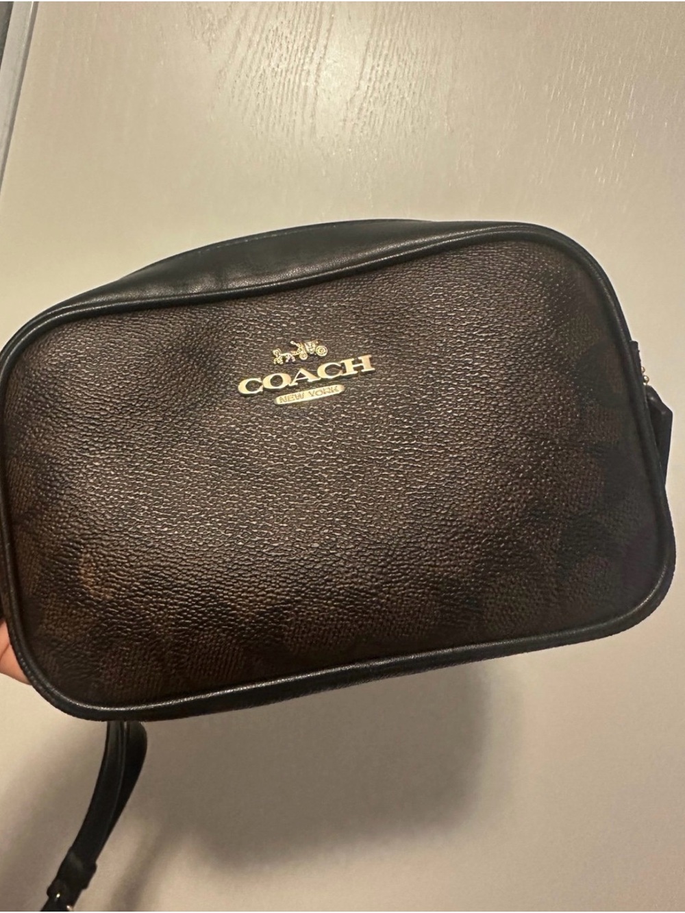 Coach Men's Belt Bag in Dark Brown with Gold Logo